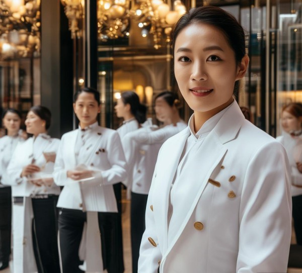 美豪丽致酒店，以精致工作服与专业礼仪，构筑服务之美的典范